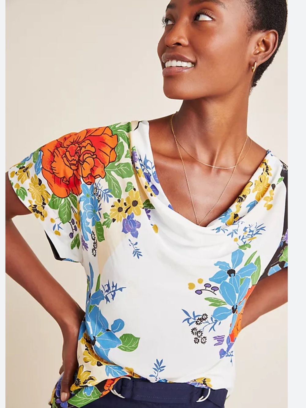Anthropologie Maeve Clover Silk Blouse Size XL - Picture 7 of 7